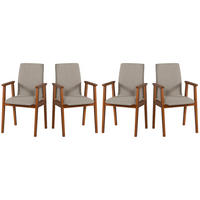 ESSZIMMERSTUHL 4x "SESSEL 1", kastanie, inari 23 - Kastanienfarben/Braun, Holz (43/91/45cm) - Leaf Design