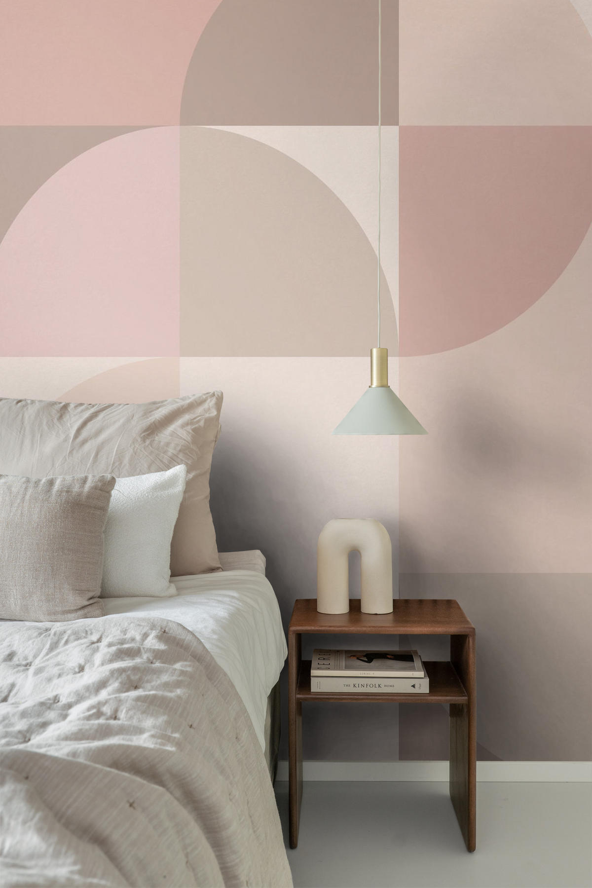 FOTOTAPETE Kreise im Bauhaus-Stil 250 x 279 cm - Pink, Papier (250/279cm) - Origin Wallcoverings