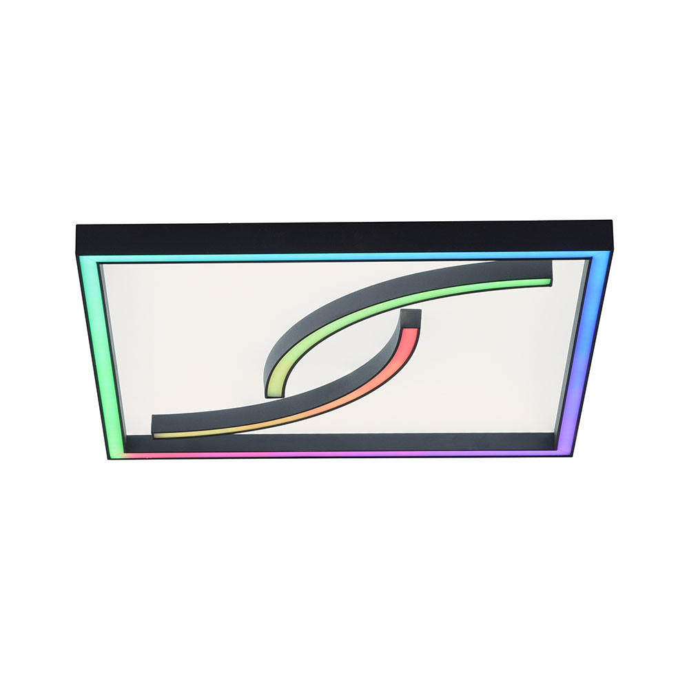 LED DECKENLEUCHTE Schwarz Metall - Schwarz, Metall (45/45/7.5cm)