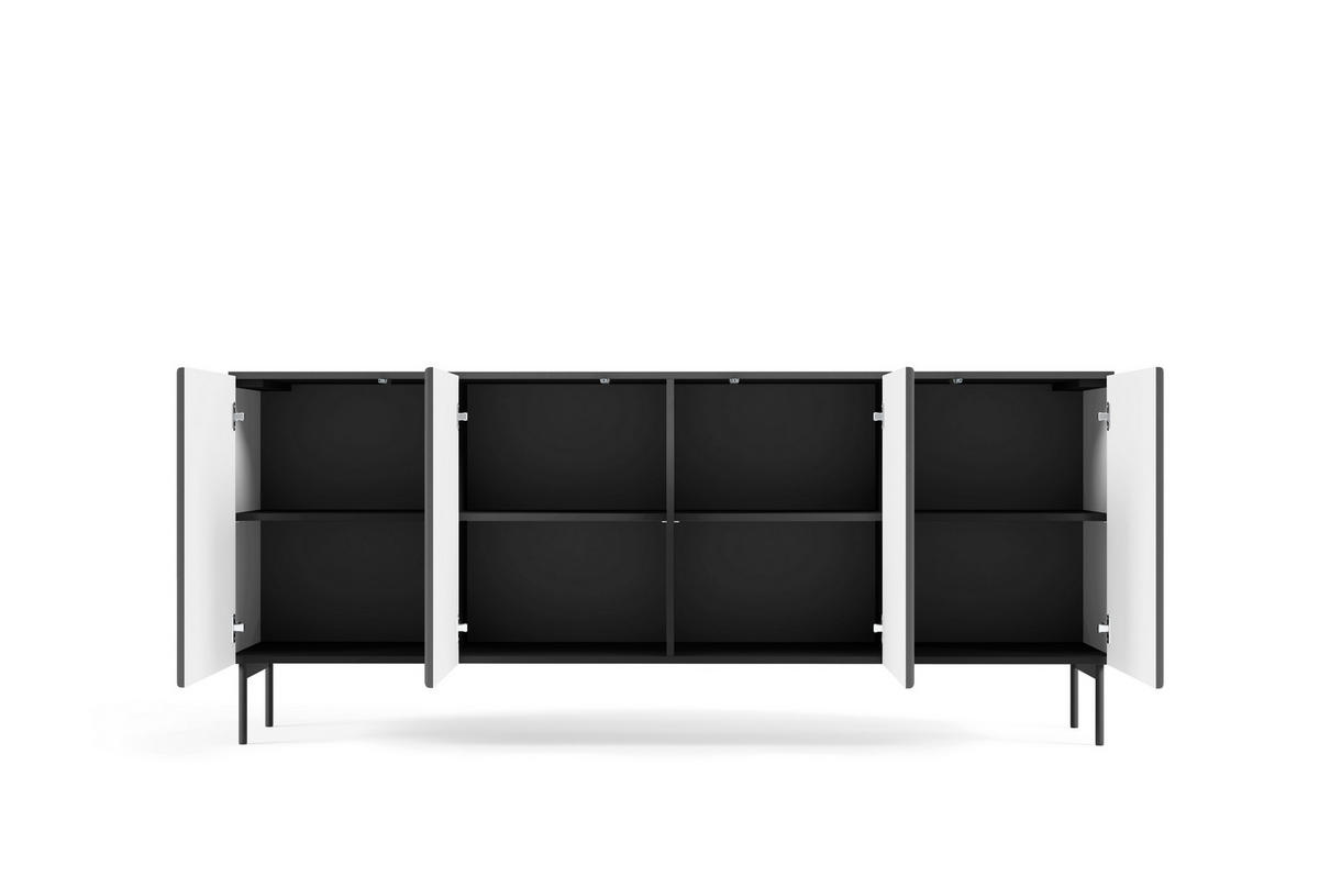 KOMMODE, schwarz, 195,2 x 81,2 x 39,8 cm - Schwarz, Holzwerkstoff (195.2/81.2/39.8cm) - 3XE LIVING