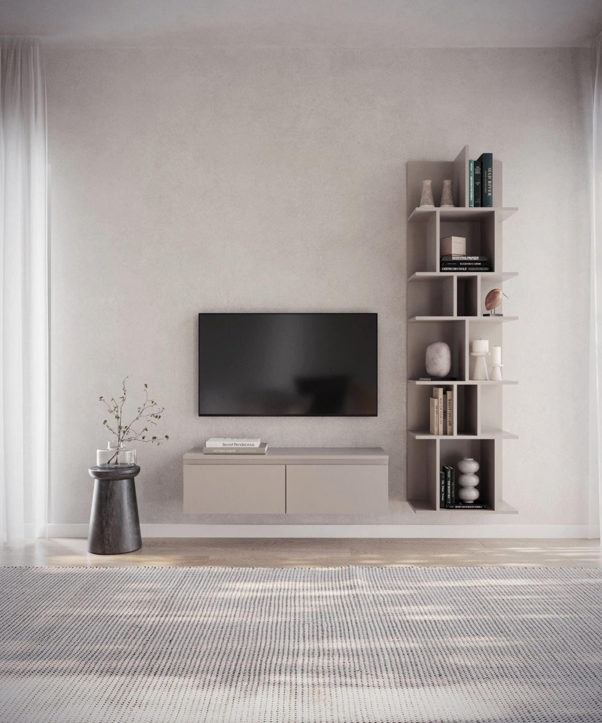 TV-LOWBOARD Bemmi Greige 100/28/32 cm - Kaschmir, Holzwerkstoff (100/28.4/31.8cm) - Selsey