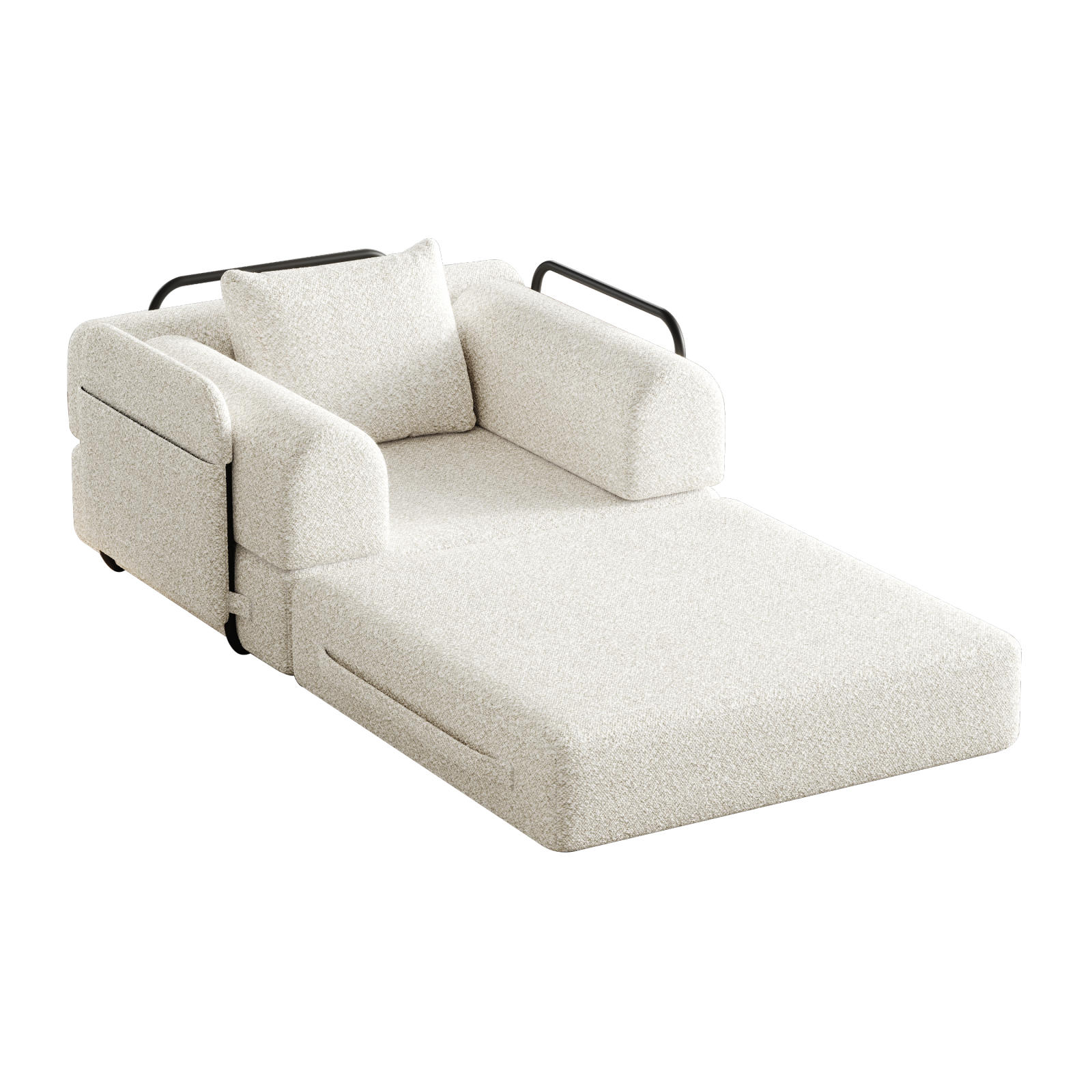 SOFA Schlafsofa 2 in 1 Beige, Schlafcouch mit Bettfunktion, Stauraum, Chenille Bezug - Beige, Textil (94/69/91cm) - PARAFTA HOME