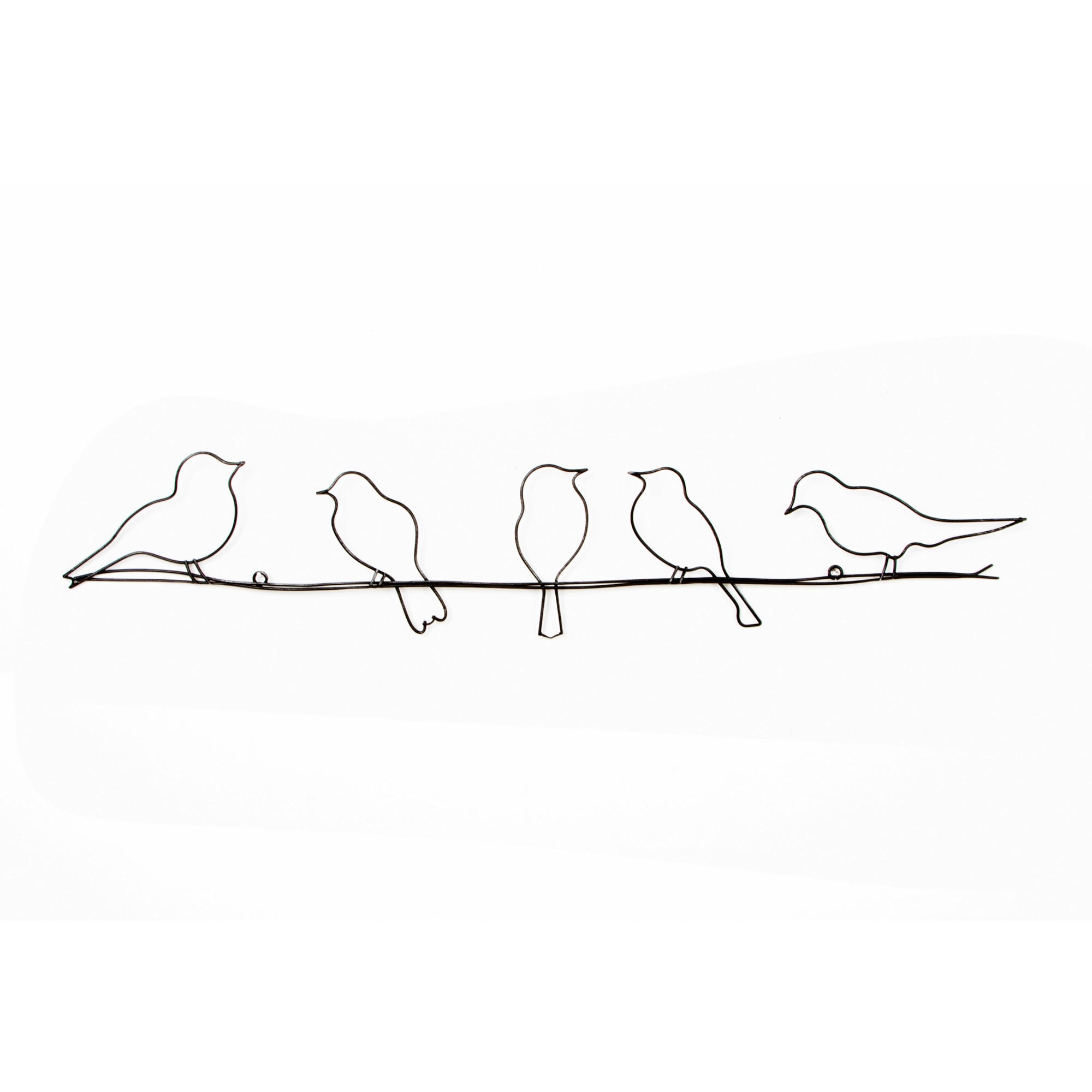 METALLKUNST Vögel - Dunkelgrau - 12,5x60 cm - Grau, Metall (60/1/12.5cm) - Art for the Home