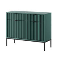 KOMMODE STELLARE 104/83/39 cm mit 2 Schubladen 2 Türen Hellgrün - Schwarz/Hellgrün, Holzwerkstoff (104/83/39cm) - MASSENO