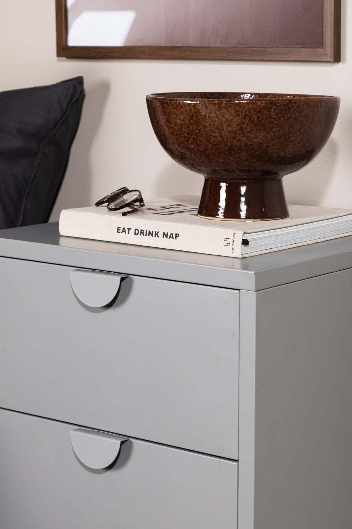 NACHTSCHRANK Hellgrau - Hellgrau, Holzwerkstoff (45/59/40cm) - ebuy24