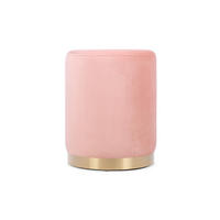 SITZPUFF Charlotte I Samt in Puderrosa und goldfarbenes Metall - Pink, Holzwerkstoff/Textil (35/43/35cm) - Sicaan