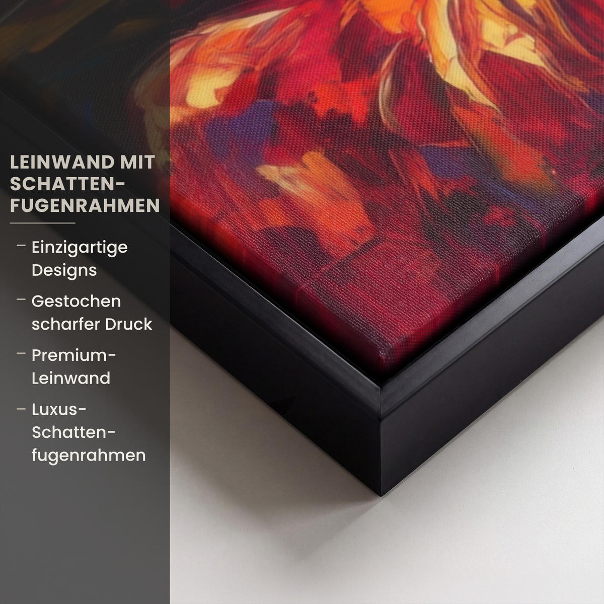 LEINWAND Bilder mit Rahmen - Wein - Frau - Stimmungsvoll - Farbenfroh - 50x50 - Bordeaux, Textil (50/50cm) - MuchoWow