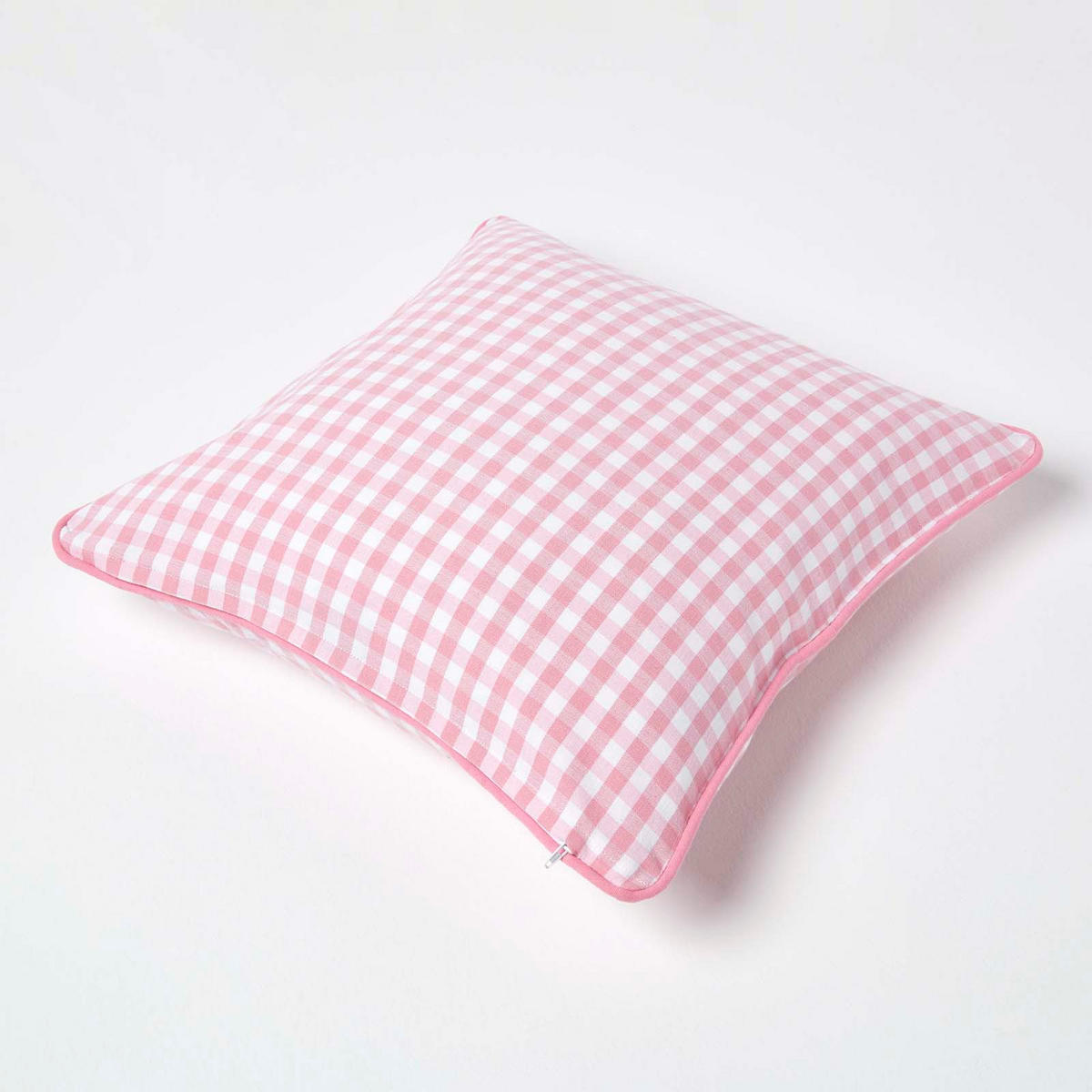 KISSENHÜLLE Vichy-Karo 45/45 cm, 100% Baumwolle - Rosa, Textil (45/45cm) - Homescapes