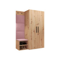 GARDEROBEN-SET Medi IV - Hellrosa/Schwarz, Holzwerkstoff/Kunststoff (80/191/50cm) - MIRJAN24