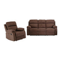COUCHGARNITUR mit Sessel - 4 Personen - Stoff - Braun - TOLZANO - Braun, Textil (201/100/96cm) - Vente-Unique