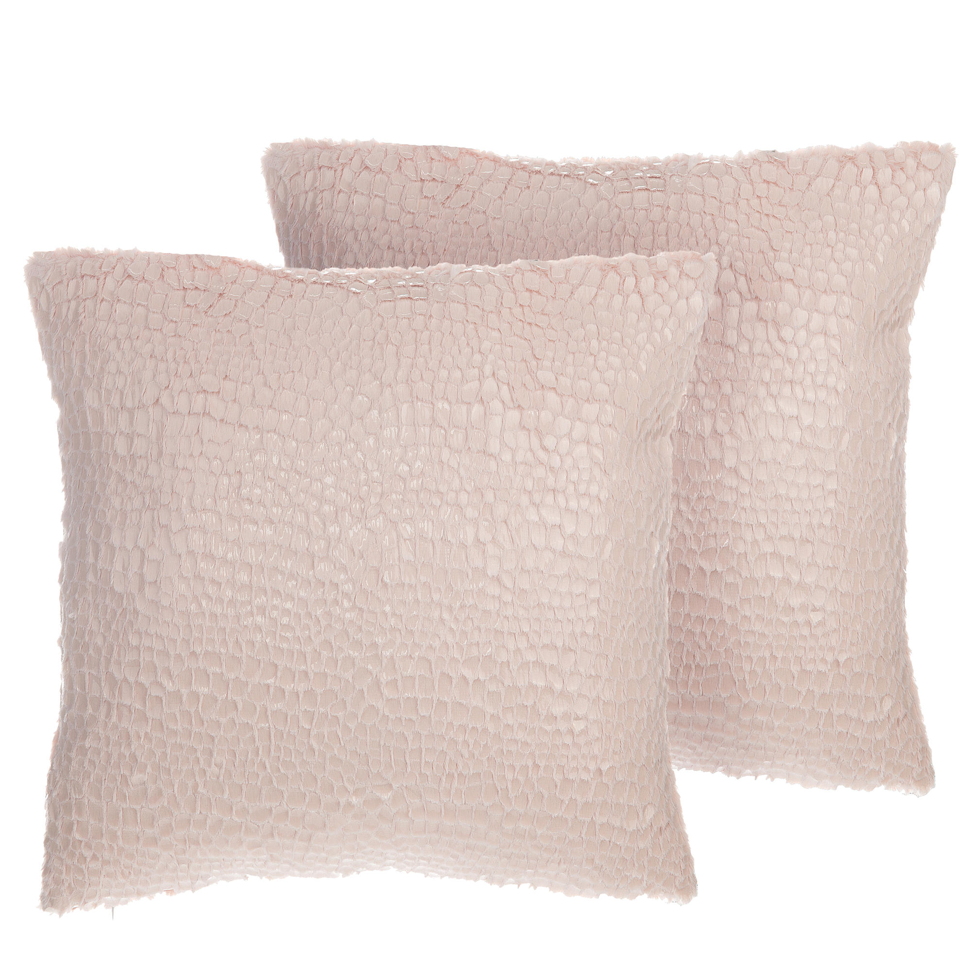 DEKOKISSEN 2er-Set Rosa 45/45 cm Peony - Pink, Textil (45/45cm) - Beliani