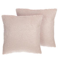 DEKOKISSEN 2er-Set Rosa 45/45 cm Peony - Pink, Textil (45/45cm) - Beliani