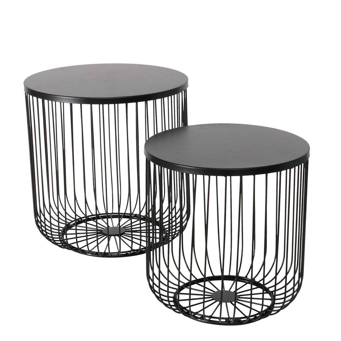 METALLTISCHE 2er Set Cindy Schwarz - Schwarz, Metall (45/45/47cm) - Boltze Home