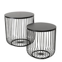METALLTISCHE 2er Set Cindy Schwarz - Schwarz, Metall (45/45/47cm) - Boltze Home