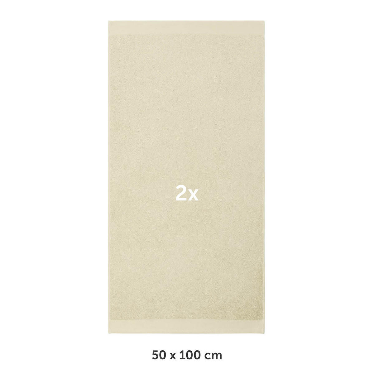 HANDTUCH 2er-Set, 2x Handtuch 50/100 cm, Sandfarben - Sandfarben, Textil (50/100cm) - Blumtal
