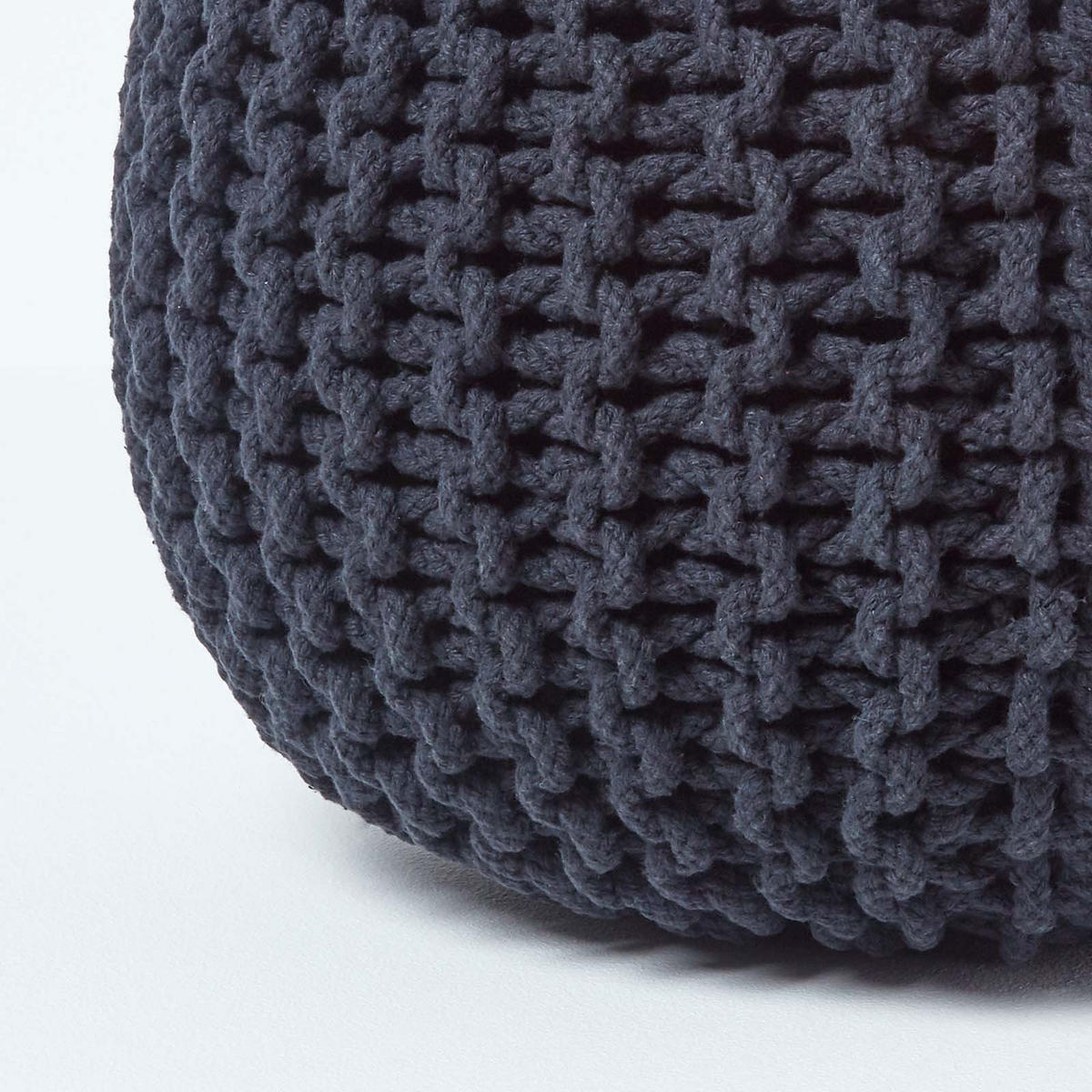 STRICK-POUF schwarz, 40/40/35 cm - Schwarz, Textil (40/35/40cm) - Homescapes