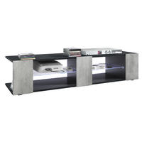 LOWBOARD Movie Fronten in Beton Oxid Optik - Hellgrau, Holzwerkstoff (134/29/39cm) - Vladon