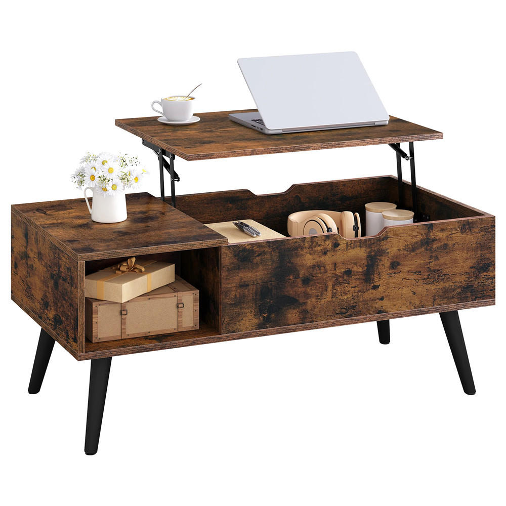 COUCHTISCH 100/50/43-57 cm höhenverstellbar Stauraum Braun - Braun, Holz (50/100/57cm) - Kaket