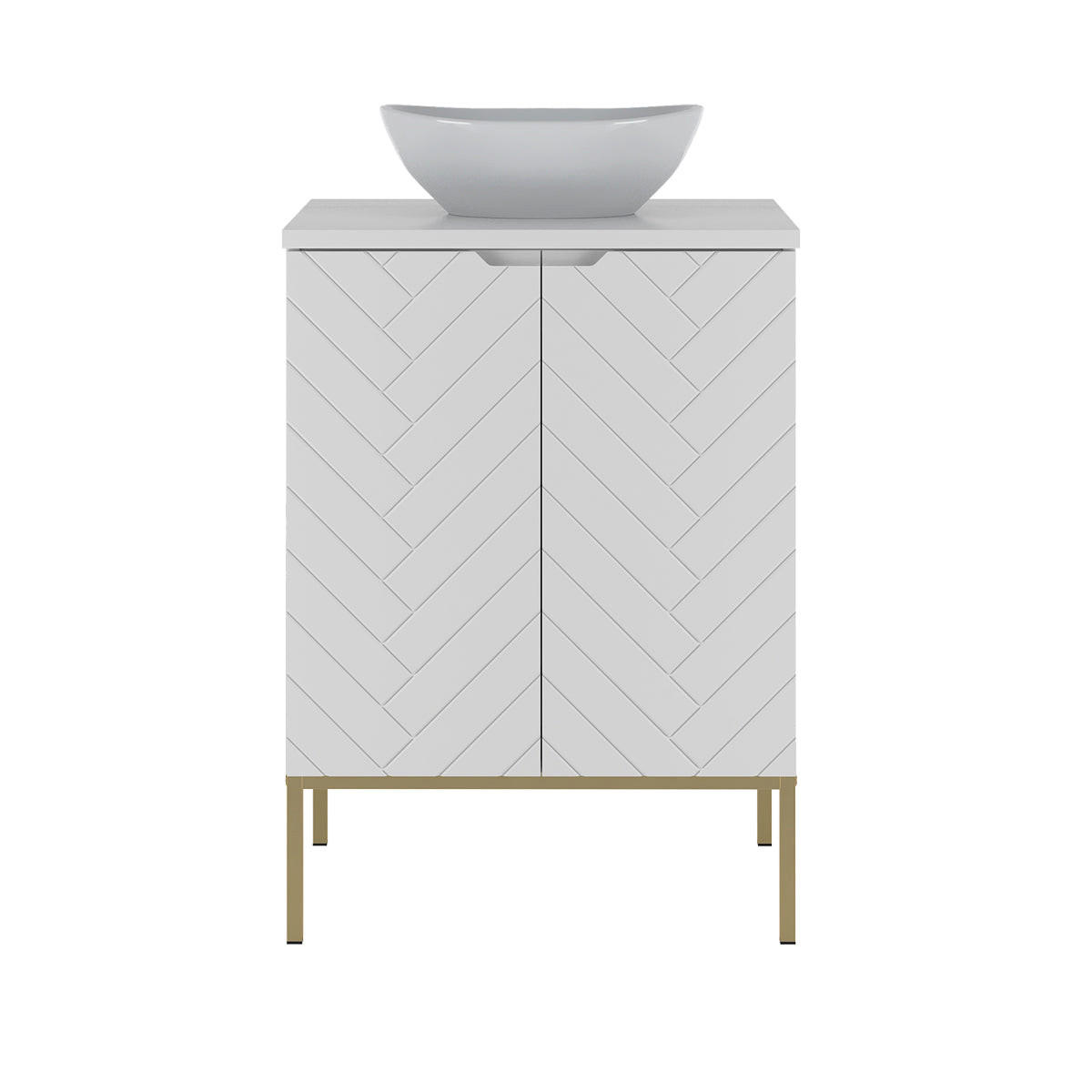 UMIVALNIK 60.6cm Daria Bela - bela, leseni material (60.6/84.2/45.8cm) - Petits-meubles