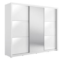 SCHWEBETÜRENSCHRANK Siena weiß Hochglanz 257 / 66 / 212cm - Weiß Hochglanz/Weiß, Holzwerkstoff/Kunststoff (257/212/66cm) - Feldmann-Wohnen