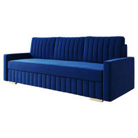SCHLAFSOFA BELLA Sofa mit Schlaffunktion und Bettkasten, Frabe: Blau, Veloursstoff - Blau, Textil (217/92/52cm) - Sepro Meble