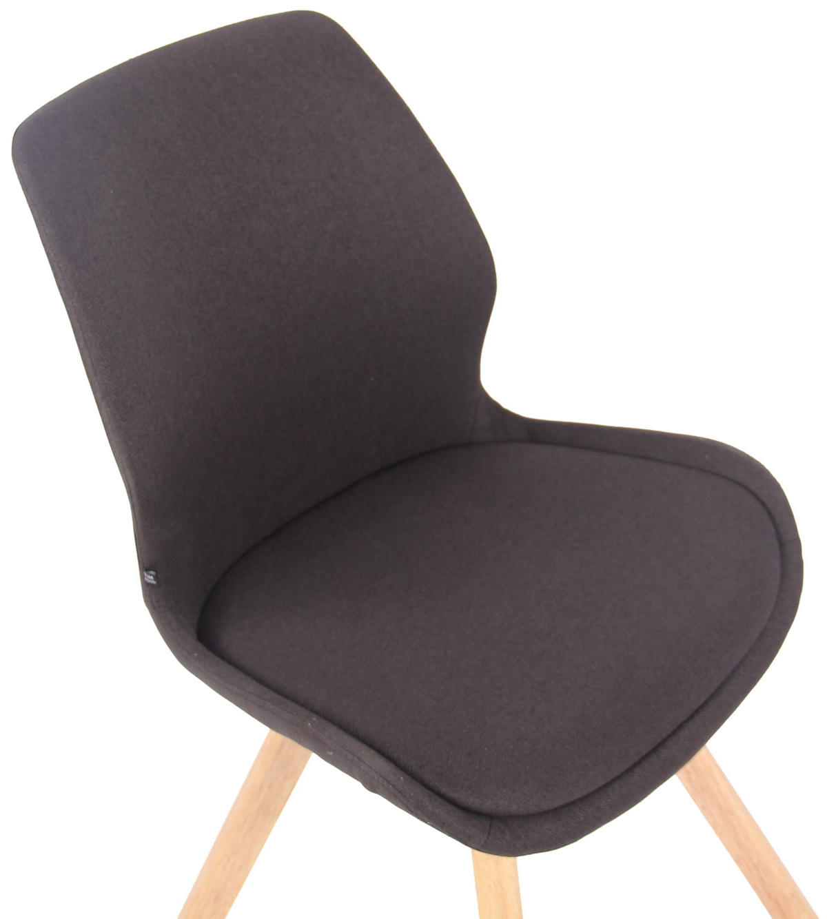 STUHL Stoff schwarz - Eukalyptusholzfarben/Schwarz, Holz/Textil (49/87.5/58cm) - CLP