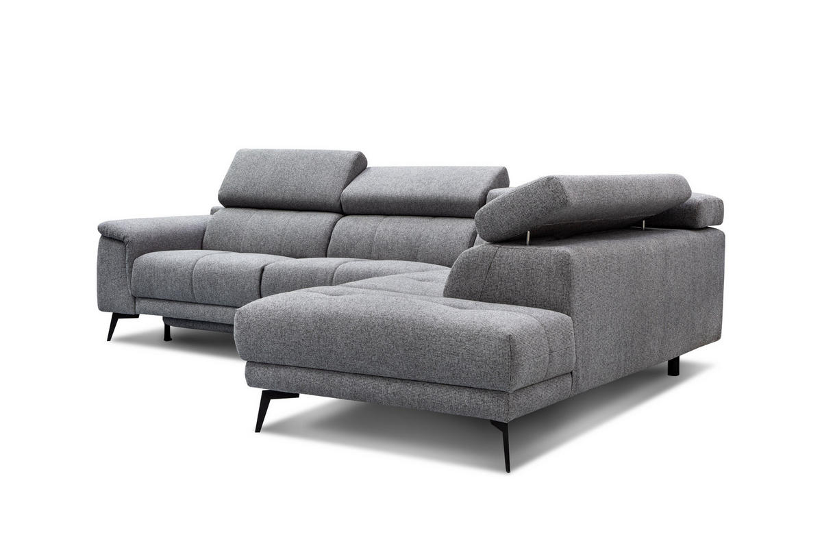 ECKSOFA FIERO 5-Sitzer mit 1 Relaxfunktion, grau - Grau, Holzwerkstoff/Textil (290/228cm) - Courtois Laville