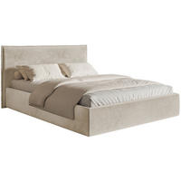 POLSTERBETT Softie Slim Beige Velours 180x200 - Beige, Textil (180/200cm) - Selsey