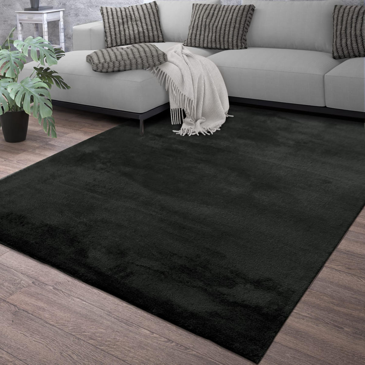 FLACHWEBETEPPICH Schwarz 240 x 340 cm - Schwarz, Kunststoff (240/340cm) - TT Home