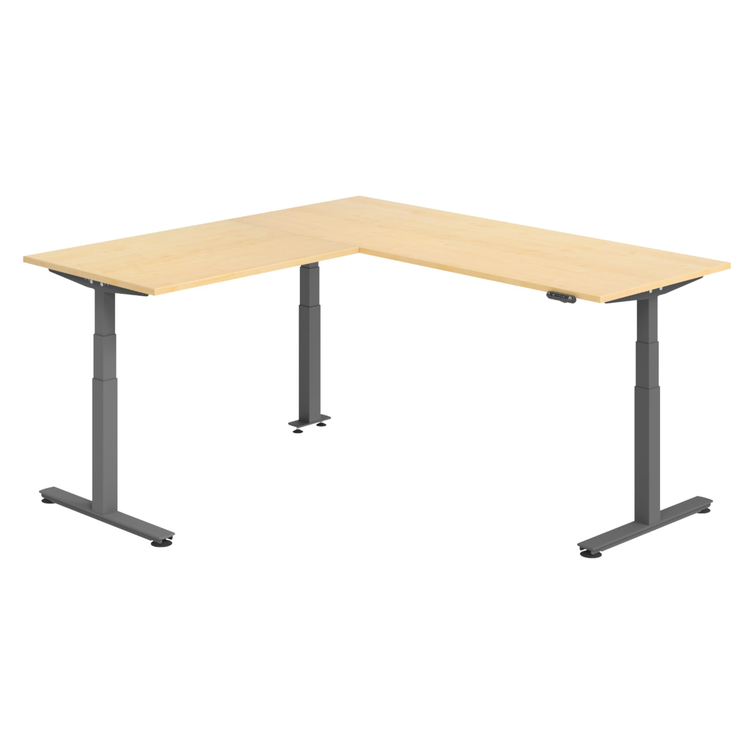 bümö Eckschreibtisch Ahorn, Graphit 200x74x200 cm
