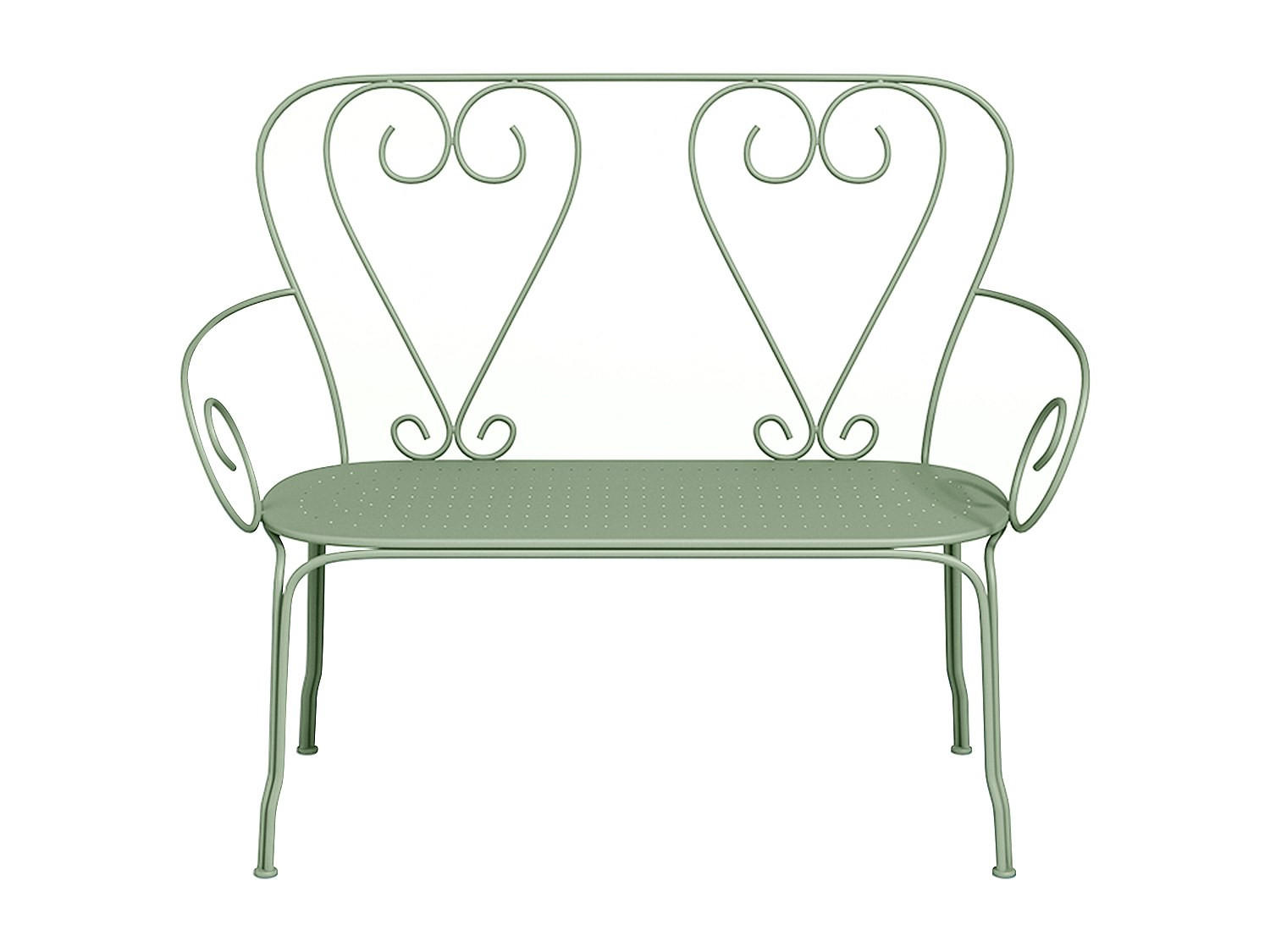 GARTENBANK - 2 Personen - Metall - Mandelgrün, Grün - - Grün, Metall (103/92/47cm) - Vente-Unique