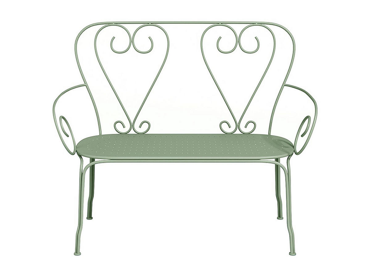 GARTENBANK - 2 -Sitzer - Metall - mandelgrün, grün - GUERMANTES - Grün, Metall (103/92/47cm) - Vente-Unique