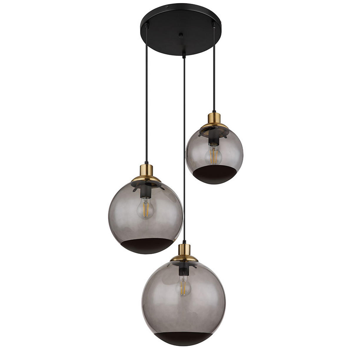 LED HÄNGELEUCHTE Metall Schwarz Glas - Schwarz, Glas (51/51/120cm) - Globo Lighting
