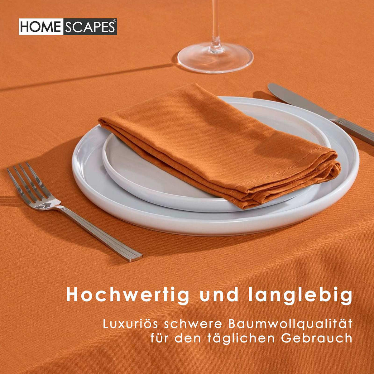 TISCHDECKE terrakotta 137/178 cm, 100% Baumwolle - Terracotta, Textil (137/178cm) - Homescapes