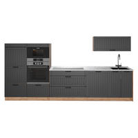 KÖK Fame-Line, Mörkgrå/Goldkraft ek, 340 cm AP Marble - Honungsek/Mörkgrå, Träbaserade material (340/153.6/60cm) - Vicco
