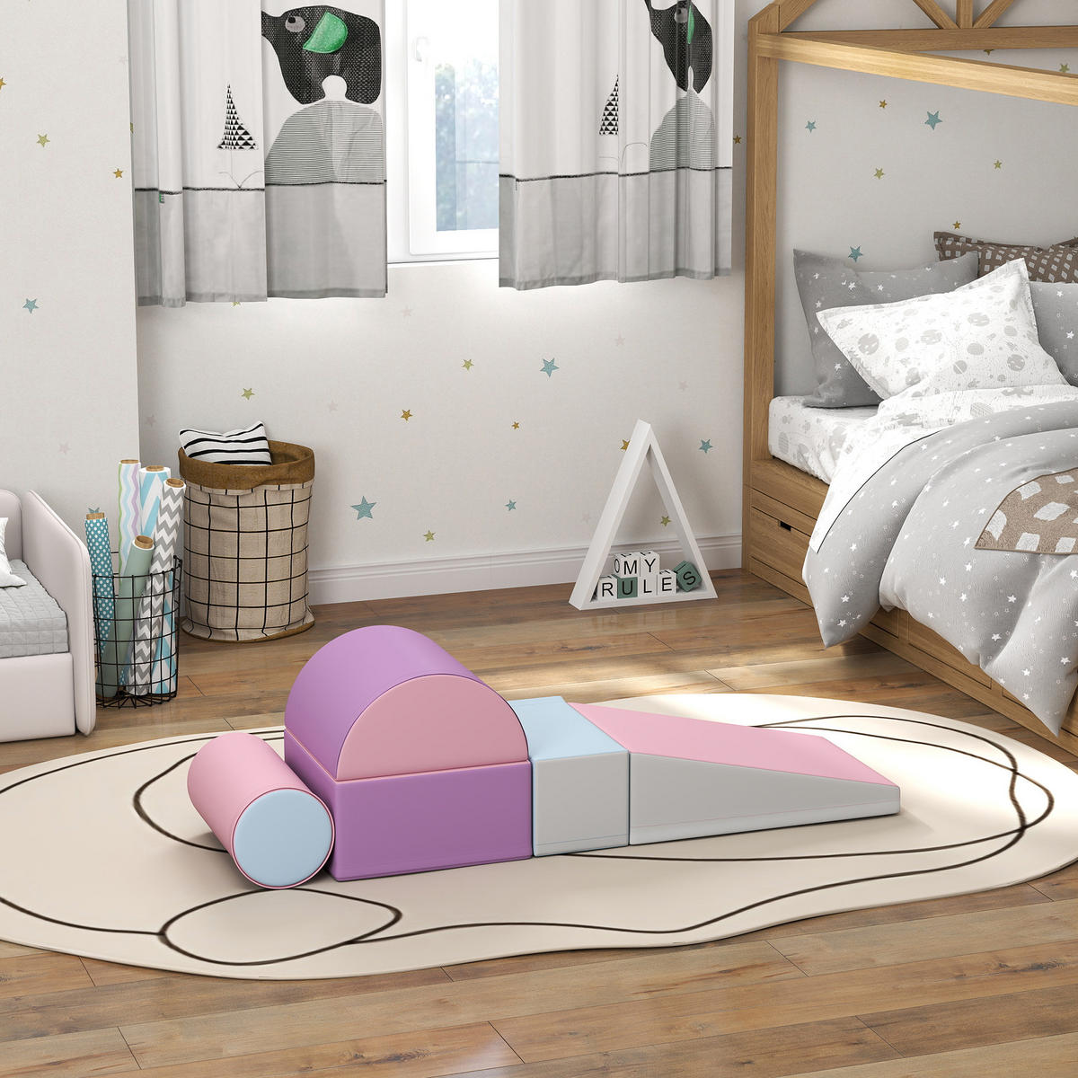 BAUSTEINSET - Pink, Kunststoff (40.6/20.3/40.6cm) - HOMCOM
