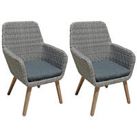 GARTENSTUHL 2er Set Riga Relaxsessel - Hellbraun, Holz (70/96/68cm) - DELUKE