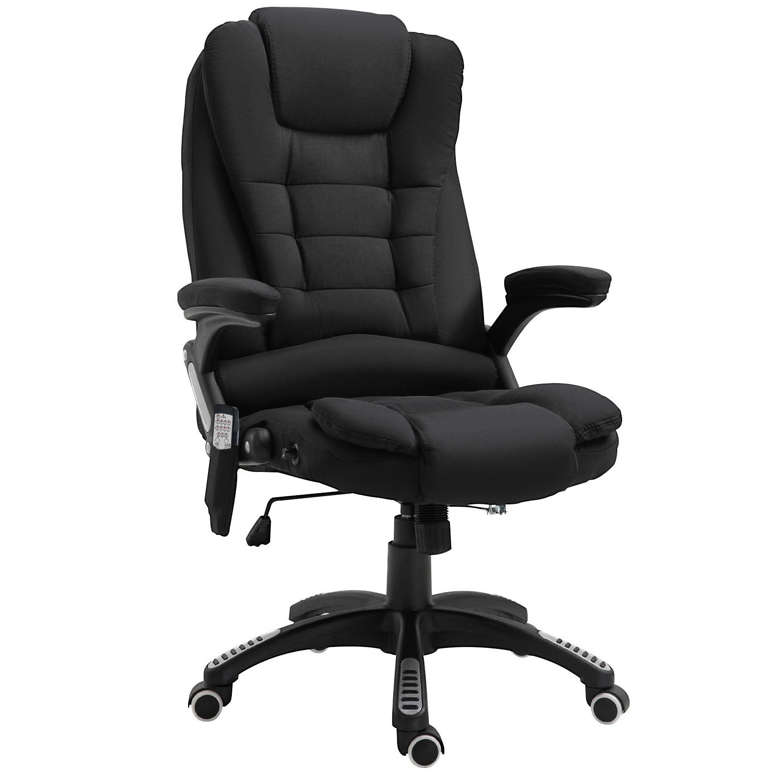 BÜROSTUHL mit Massagefunktion höhenverstellbar Schwarz - Schwarz, Kunststoff (72/120/68cm) - Meubliv