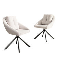 DREHSTUHL 2er-Set Beige aus Samt mit Rollen - Beige, Metall (62.23/49.53/72.39cm) - OKMYHOME