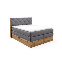 BOXSPRINGBETT Navel - Dunkelgrau, Holzwerkstoff/Textil (160/200cm) - Fun Möbel