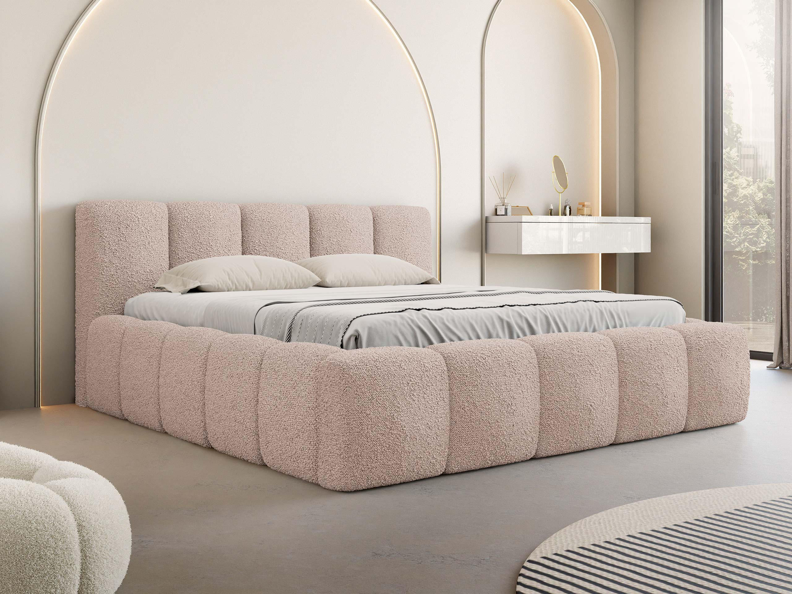 POLSTERBETT Kevson Boucle - Beige, Holzwerkstoff/Textil (140/200cm) - MIRJAN24