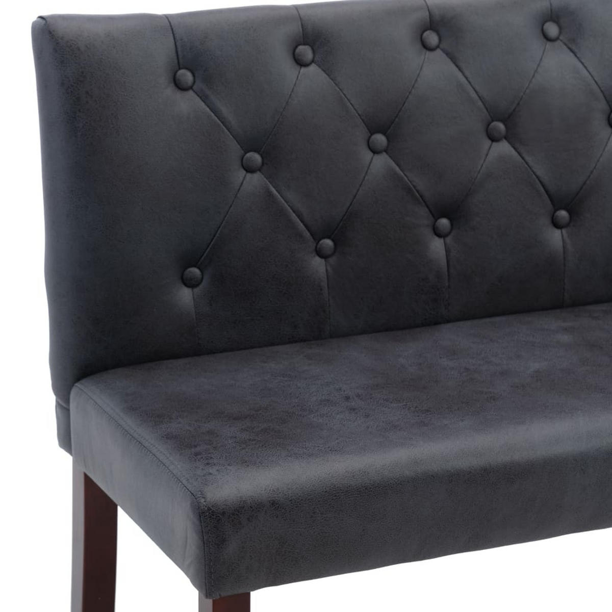 SITZBANK Mauri 120 cm Grau Wildleder-Optik - Grau, Textil (120/84.5/52cm) - DELUKE