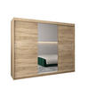 SCHWEBETÜRENSCHRANK 200/250/62 3-türig - Silberfarben/Sonoma Eiche, Holz/Kunststoff (250/200/62cm) - MÖBEL KRYSPOL