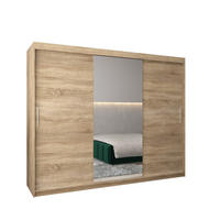 SCHWEBETÜRENSCHRANK 200/250/62 3-türig - Silberfarben/Sonoma Eiche, Holz/Kunststoff (250/200/62cm) - MÖBEL KRYSPOL