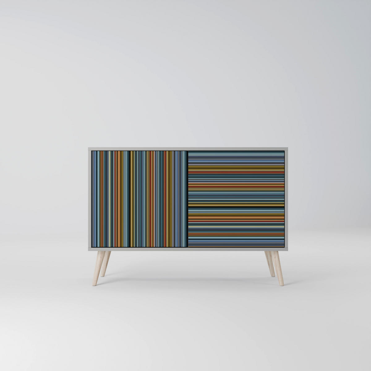 SIDEBOARD LINEOUT SPECTRUM, Eicheneffekt, 111x42x77,5 cm, 2 Türen - Eichefarben/Buchefarben, Holzwerkstoff/Buchenholz (111/77.5/42cm) - SpaceRebels