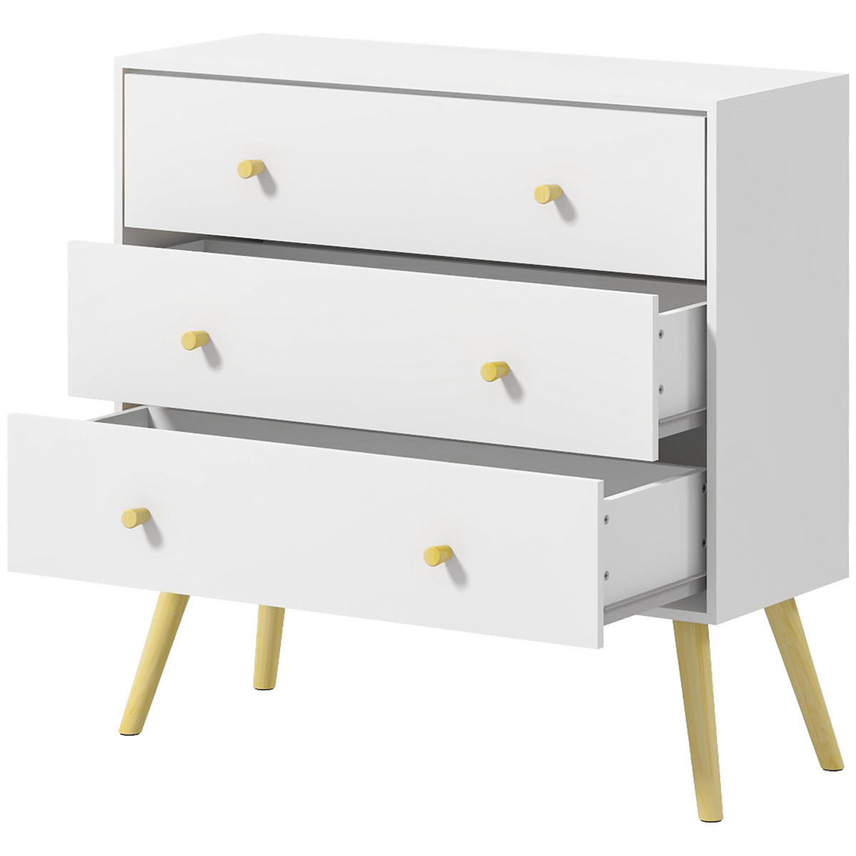 KOMMODE Weiß 80/30/80 cm - Weiß, Holzwerkstoff (80/80/30cm) - PANGIVO