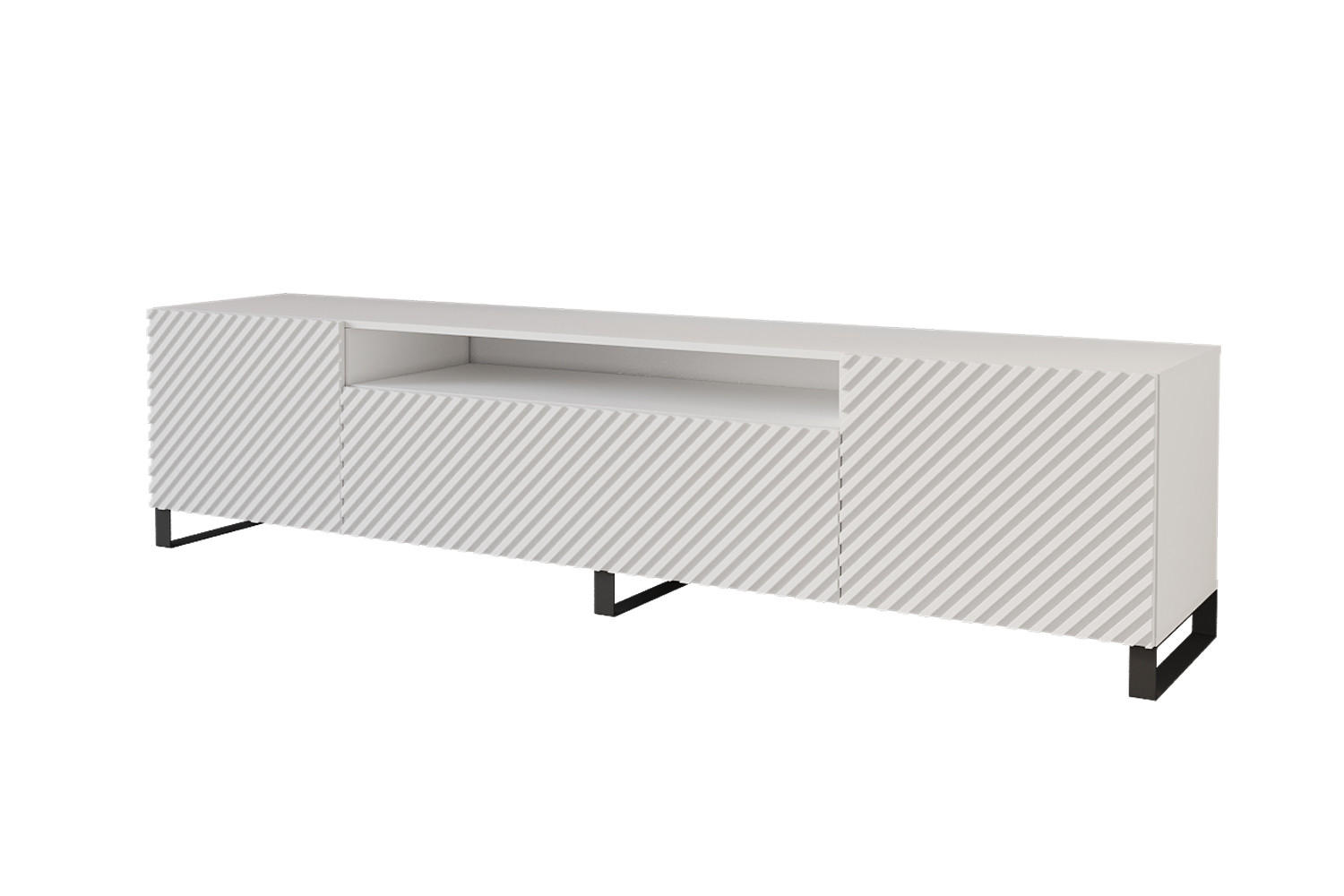 LOWBOARD ZENO-S 200x53x41 cm - Weiß - Schwarz/Weiß, Holzwerkstoff (200/53/41cm) - ALTDECOR