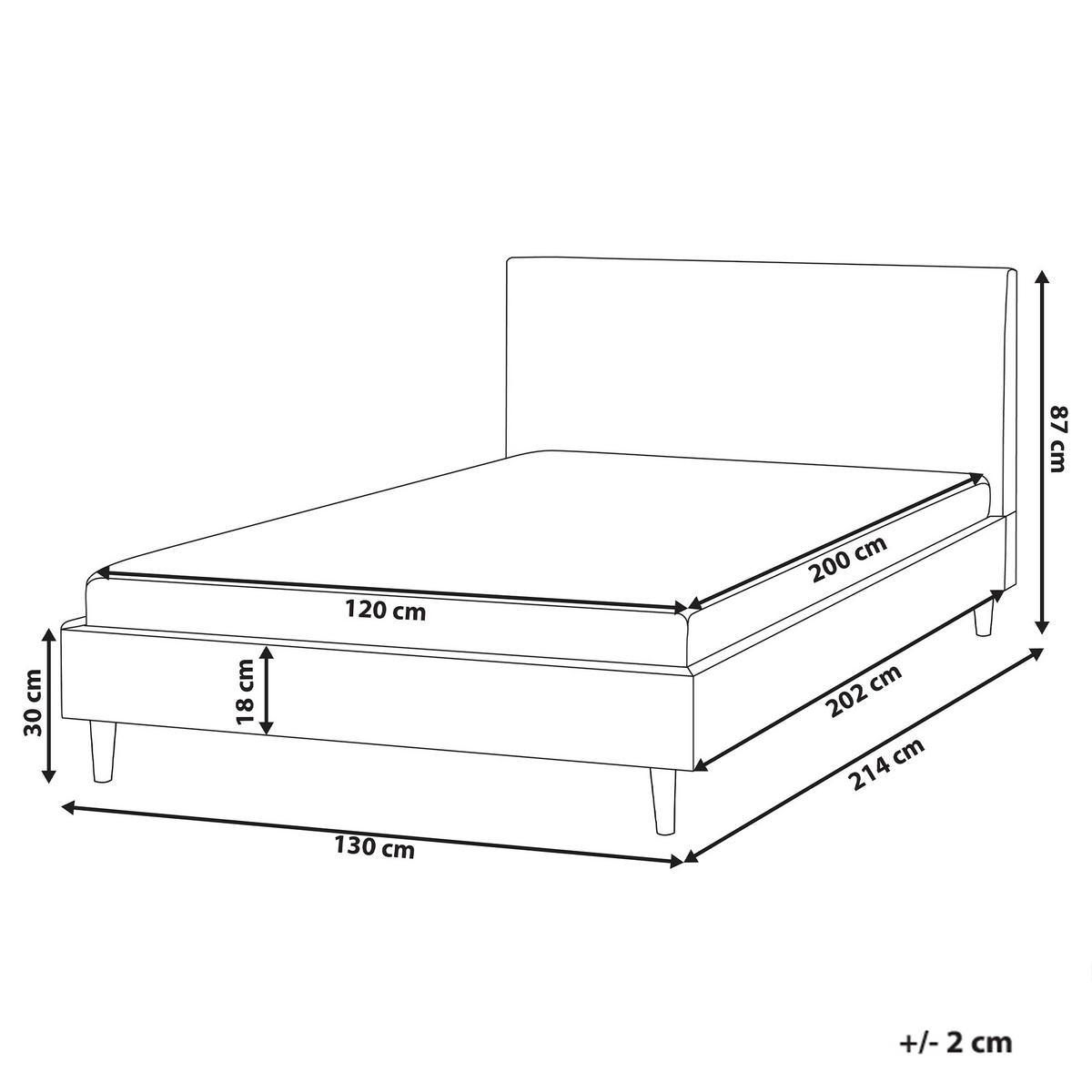 BETT mit Lattenrost 120/200 cm Grau Fitou - Braun/Grau, Textil (120/200cm) - Beliani