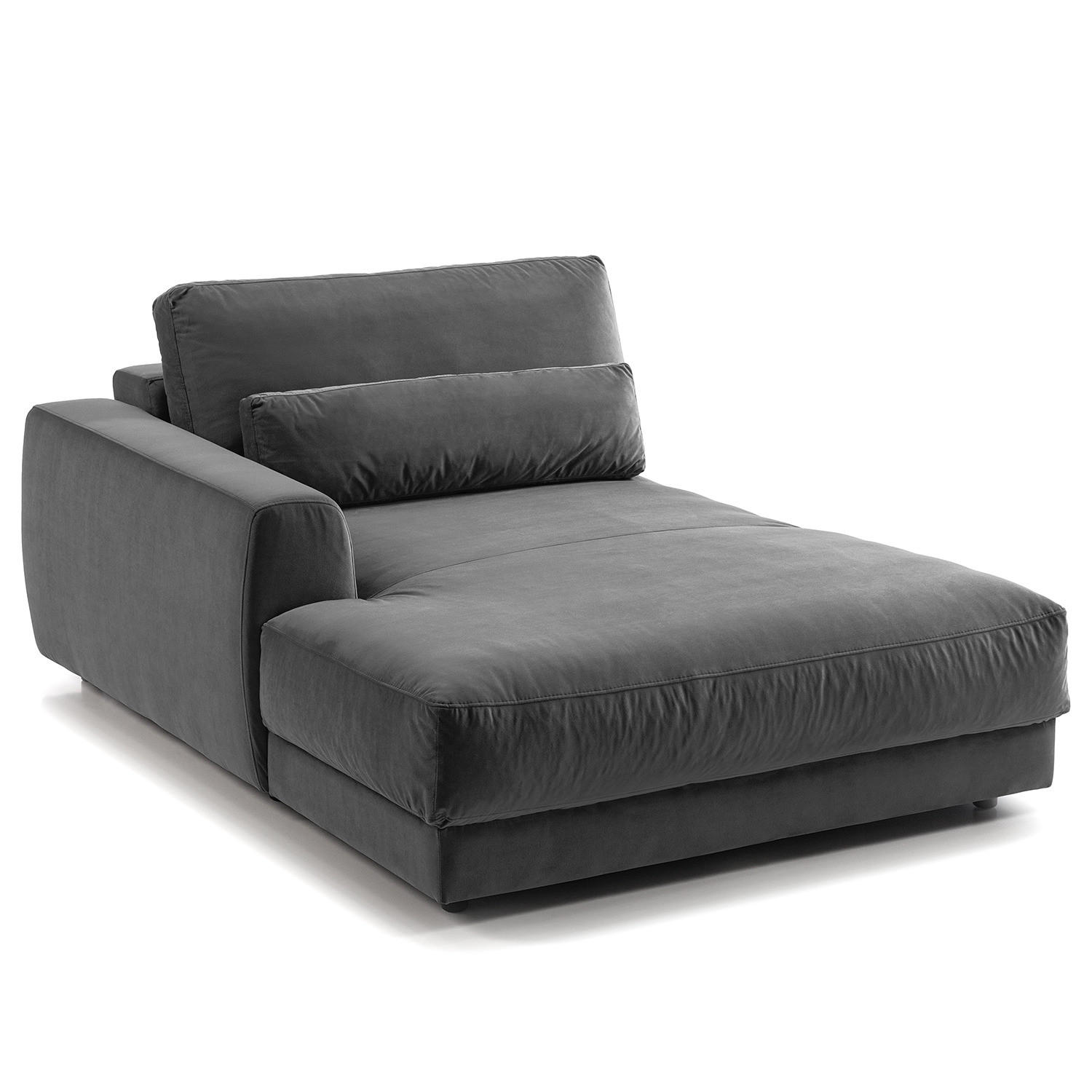 MODULLONGCHAIR - Grau, Textil (126/80/182cm) - home24