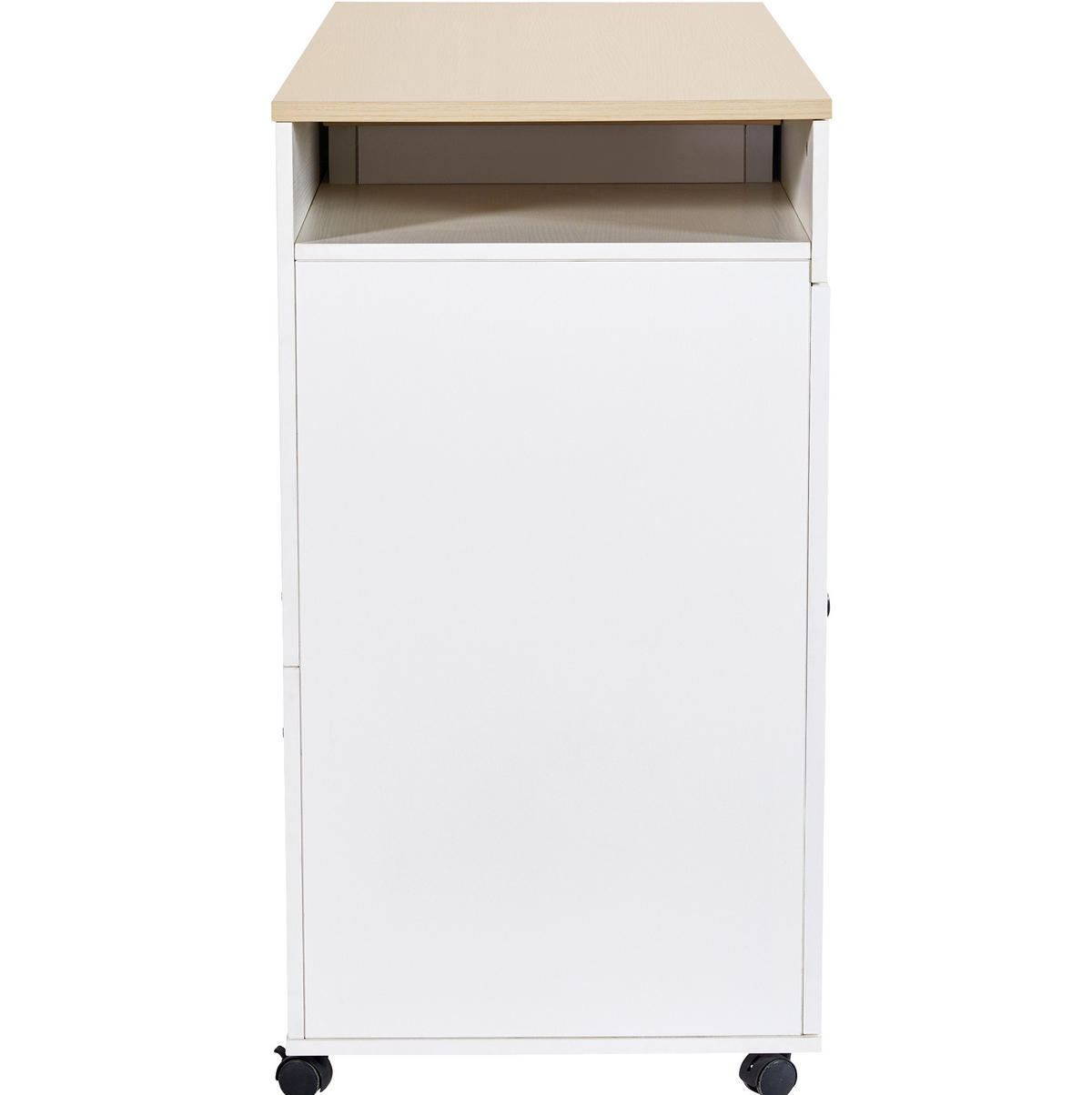 BARTISCH aus MDF, ausziehbar 117-180/50/94,6 cm mit 6 Ablagefächern, Weiß - Weiß, Holzwerkstoff (50/94.6/117cm) - Redom